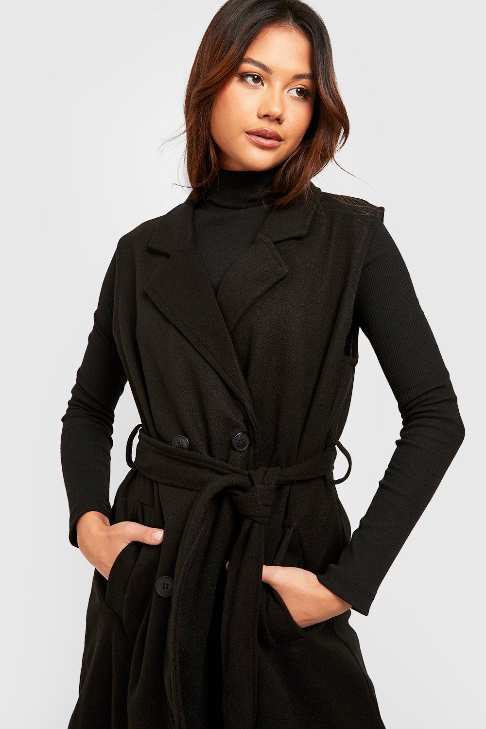 Trench court femme noir hot sale