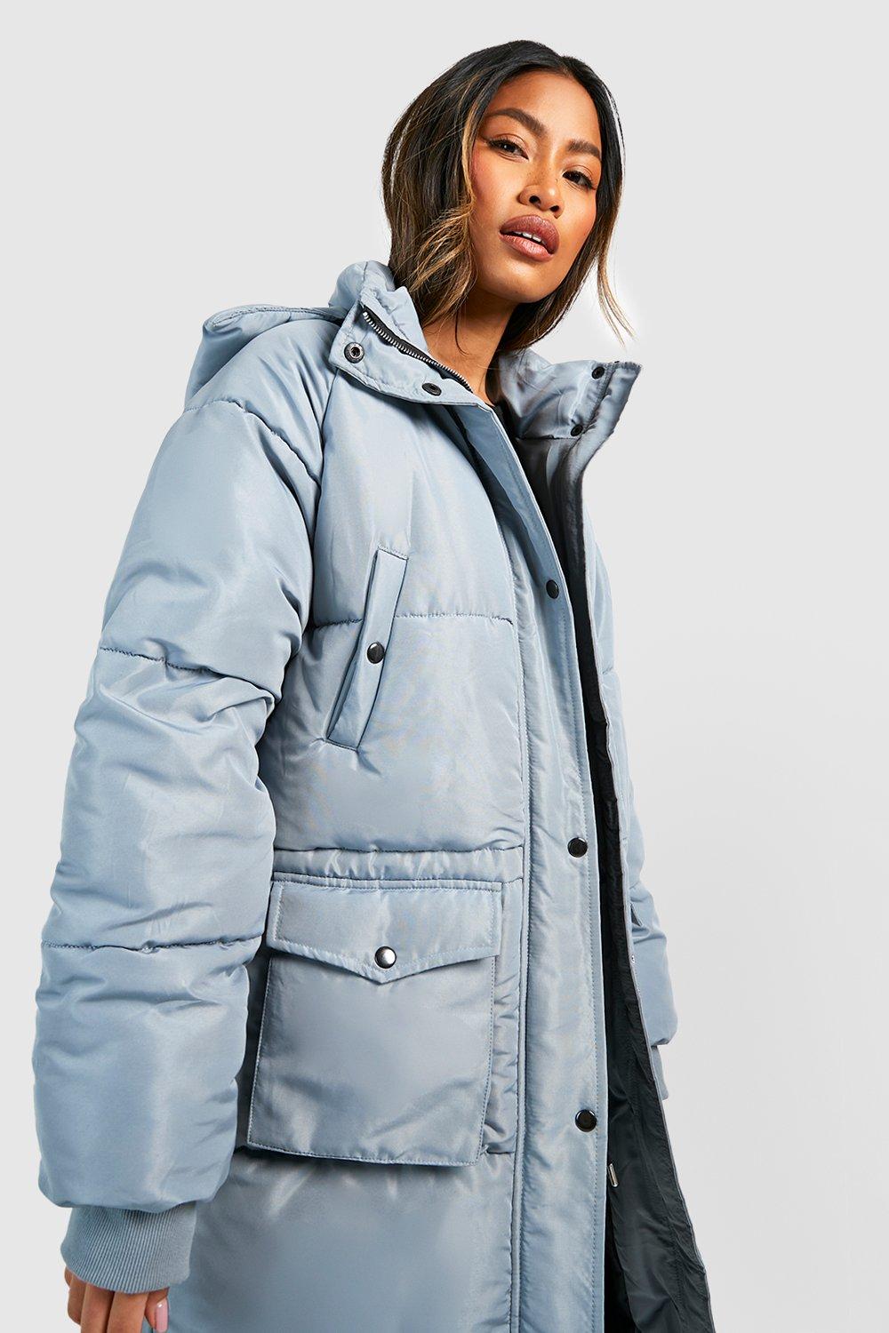 Hooded longline online puffer