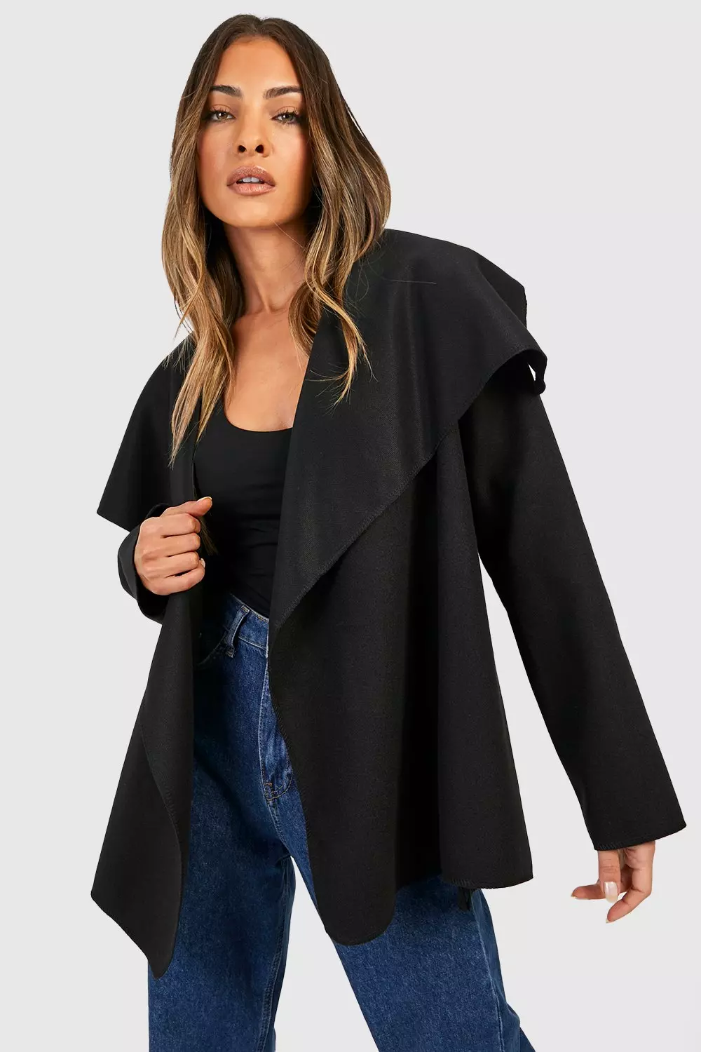 Short waterfall store coat