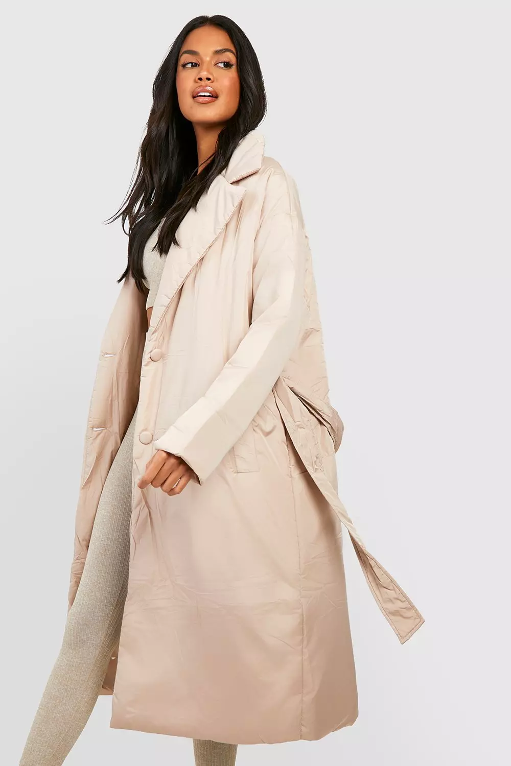 Beige duster coat online