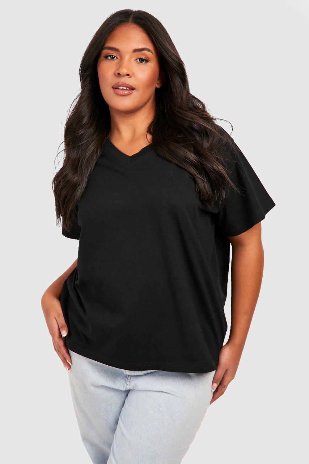 Deep v store plus size top