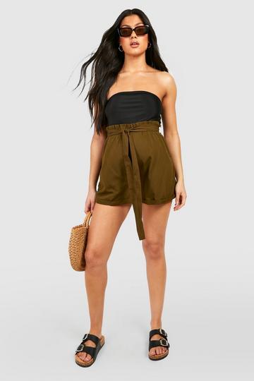 Khaki Maternity Woven Flowy Shorts