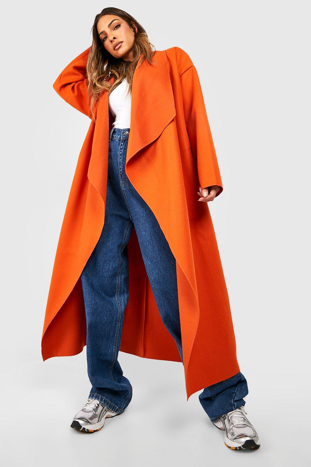 Super Oversized Waterfall Wool Look Coat boohoo USA