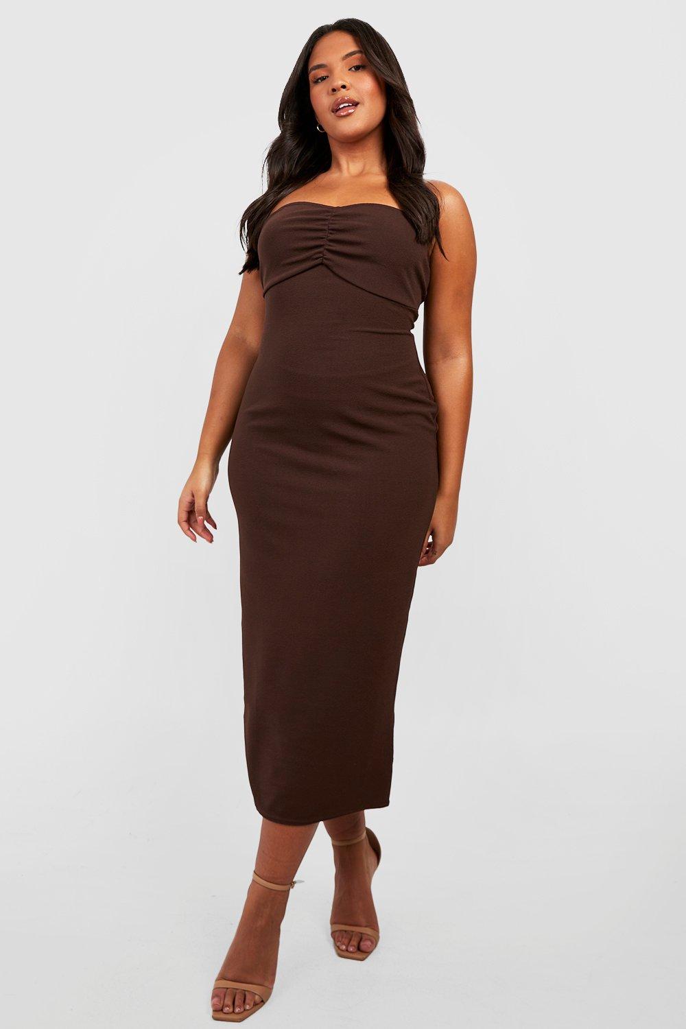 dark brown plus size dress