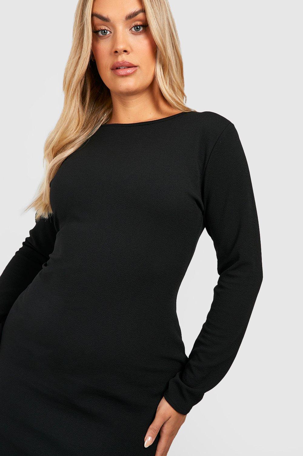 Boohoo black clearance long sleeve dress