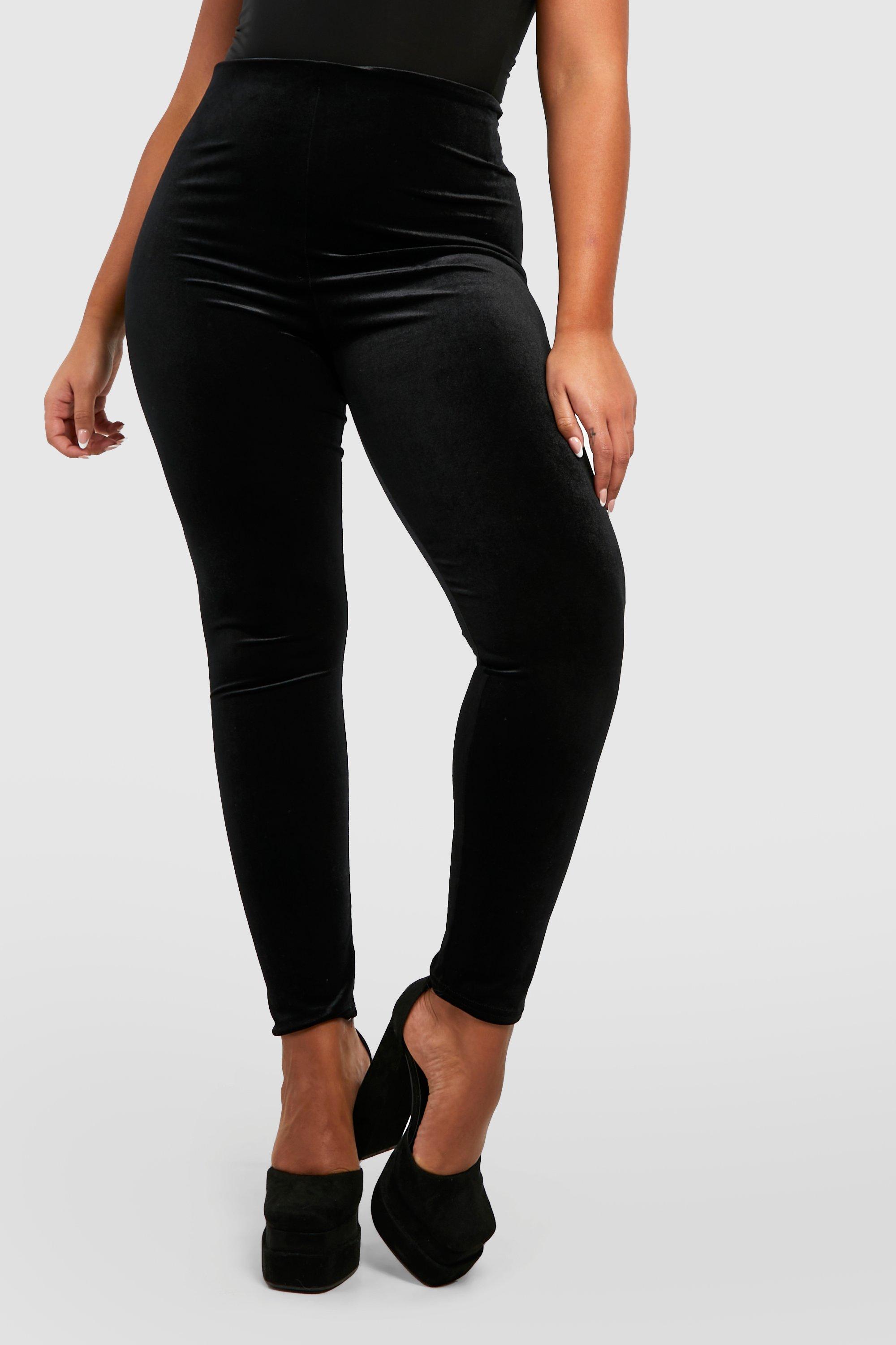 High Waisted Velvet Leggings