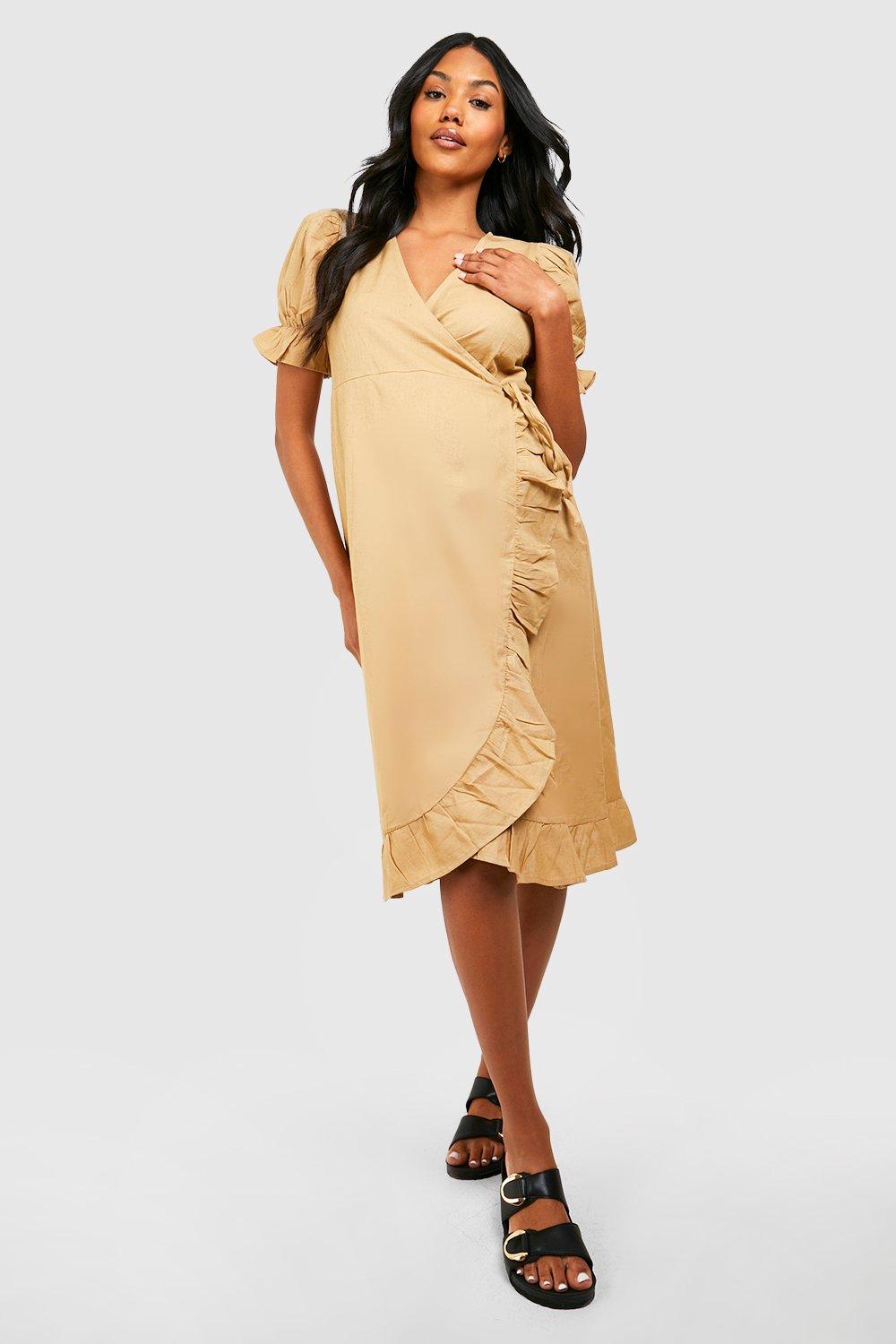 Maternity wrap midi dress hotsell