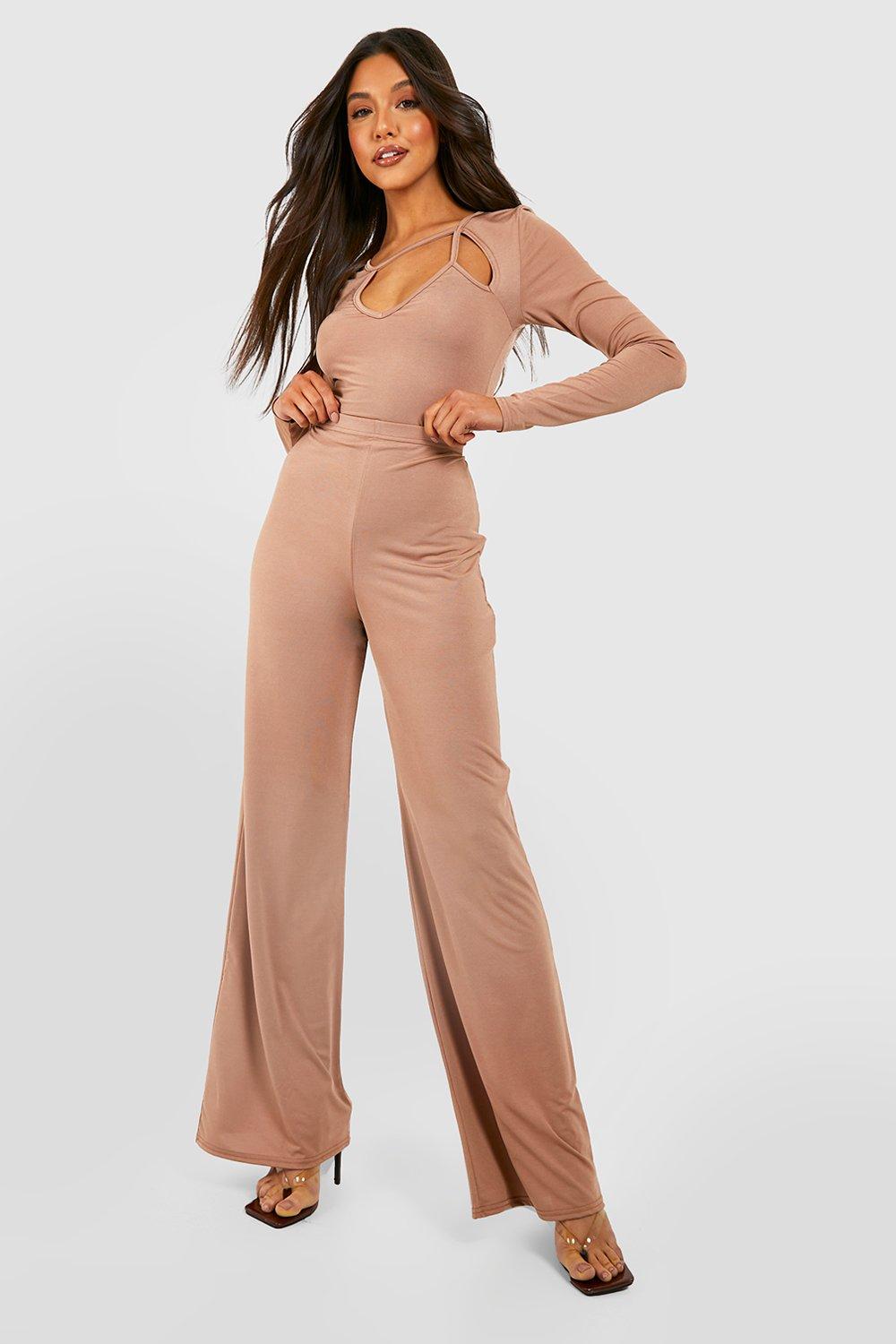 Women's Textured Slinky Wide Leg Trousers