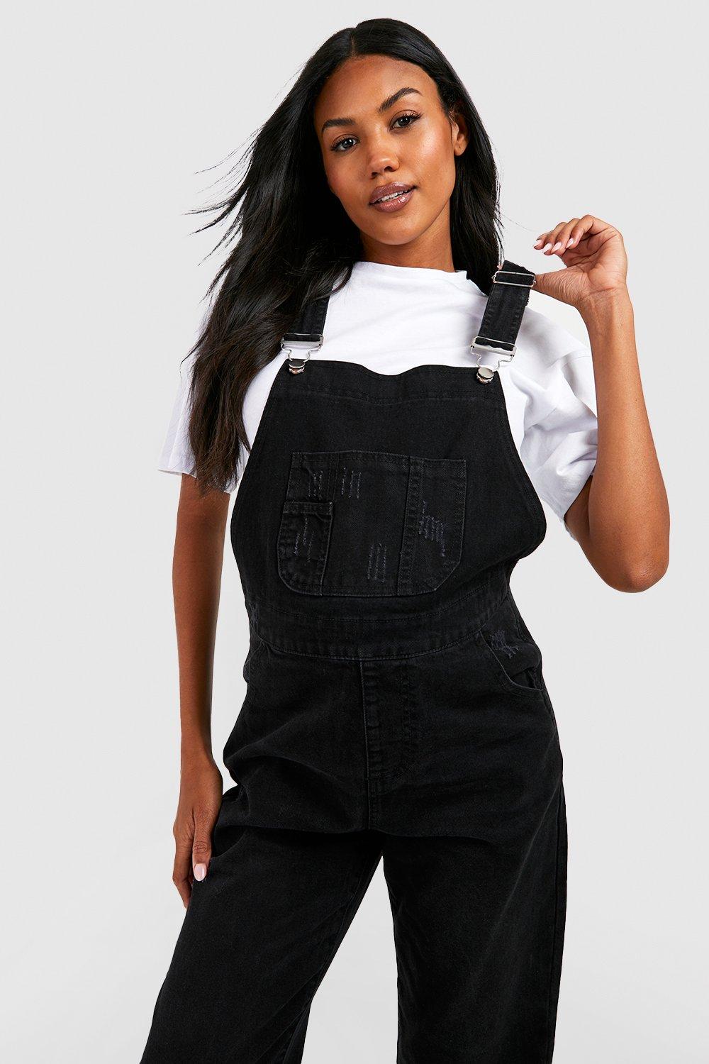 Boohoo black hot sale dungarees