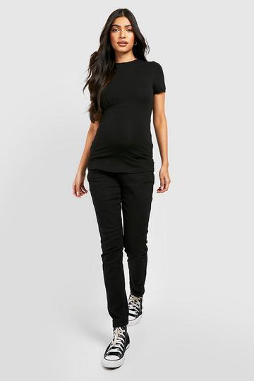 Maternity Basic Fitted Short Sleeve T-shirt black