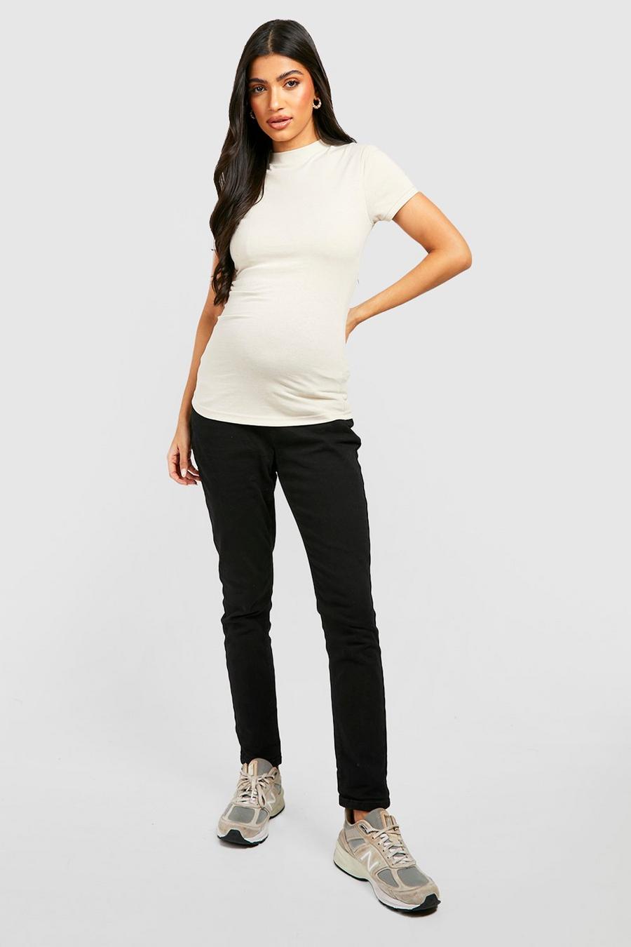 Stone Maternity Basic Fitted Short Sleeve T-Shirt image number 1