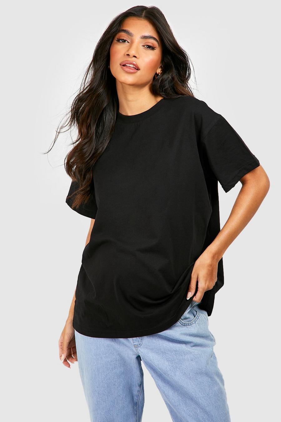 Umstandsmode super Oversize Rundhals Basic T-Shirt aus Baumwolle, Black image number 1