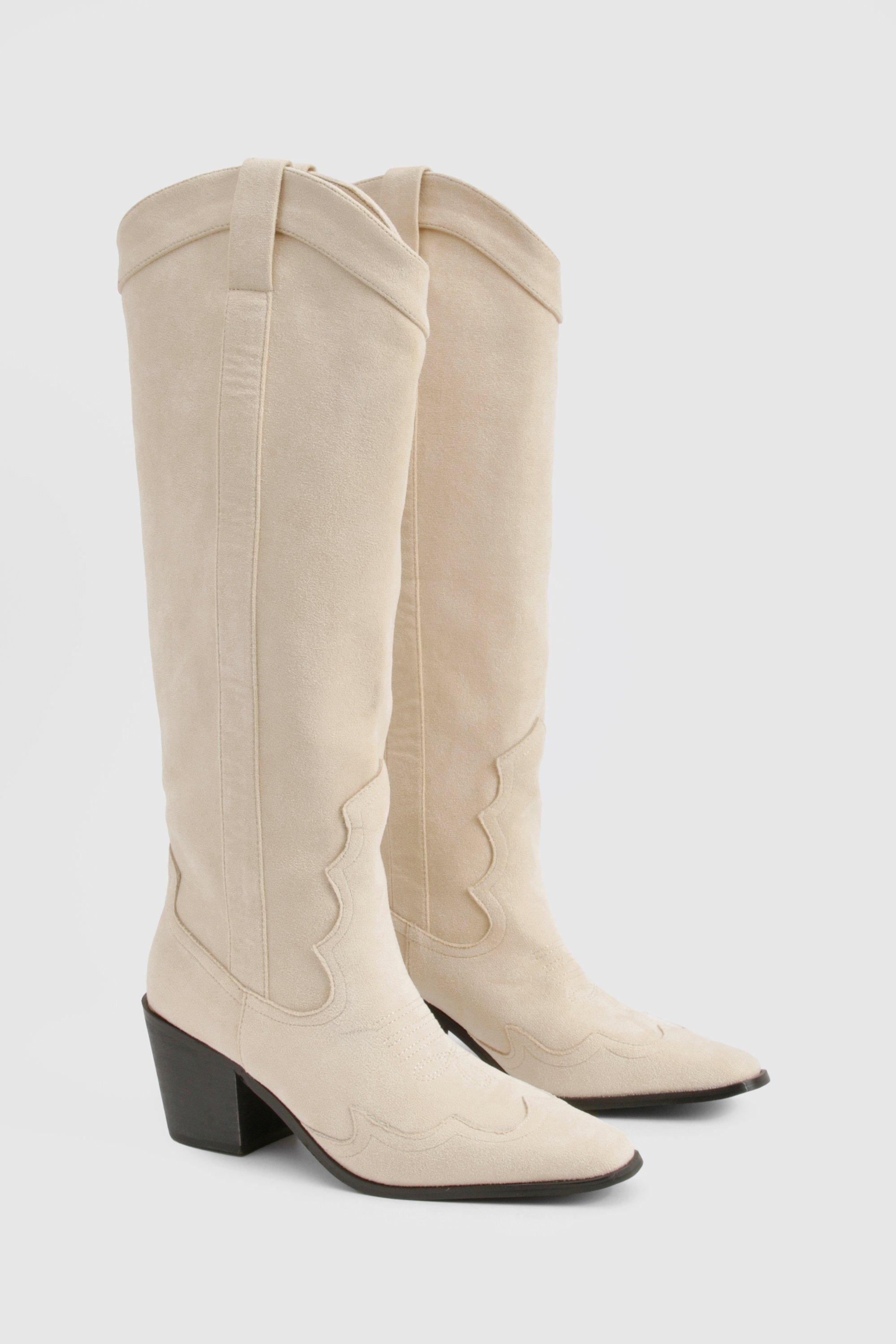 Boohoo cowboy boots on sale