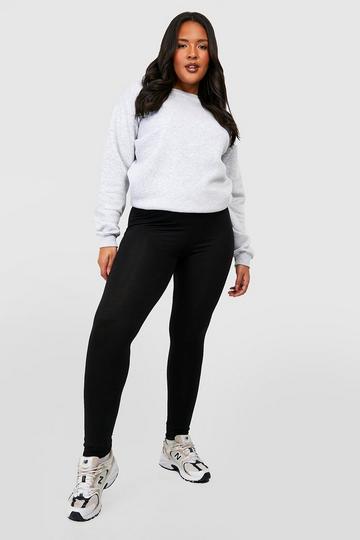 Black Plus High Waisted Basic Leggings