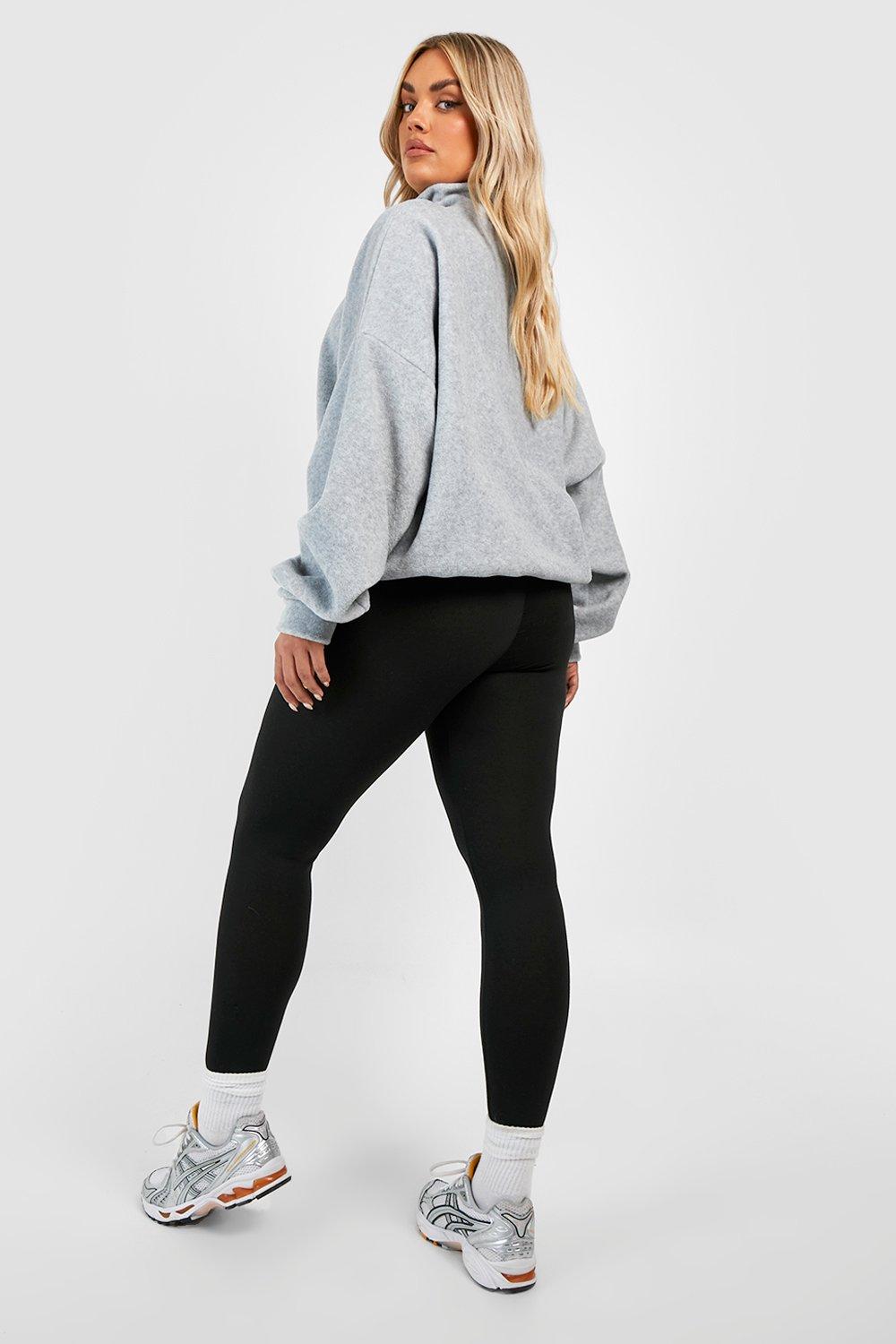 Plus High Waisted Ruched Bum Basic Leggings