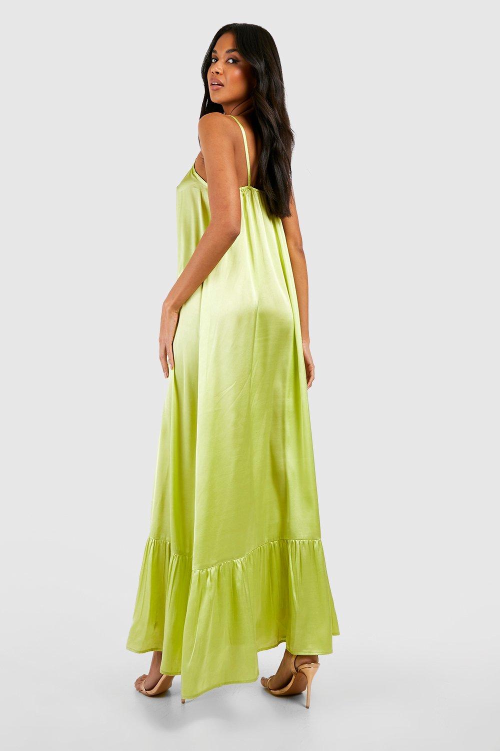 Neon yellow hot sale slip dress