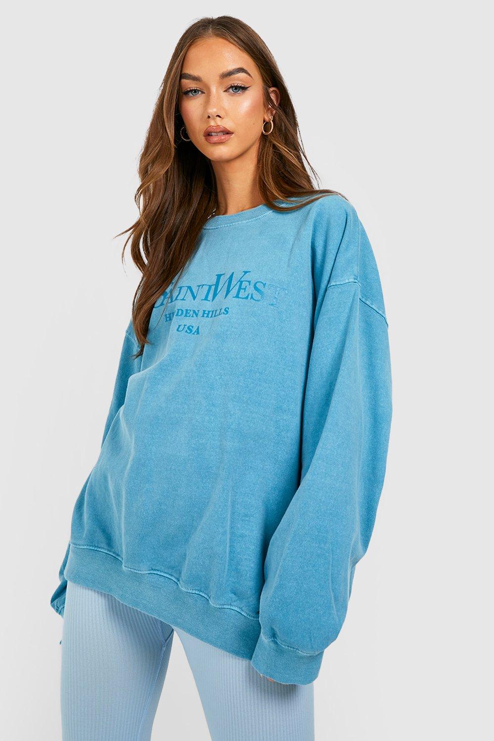 Overdyed Ye Saint West Slogan Oversized Sweater