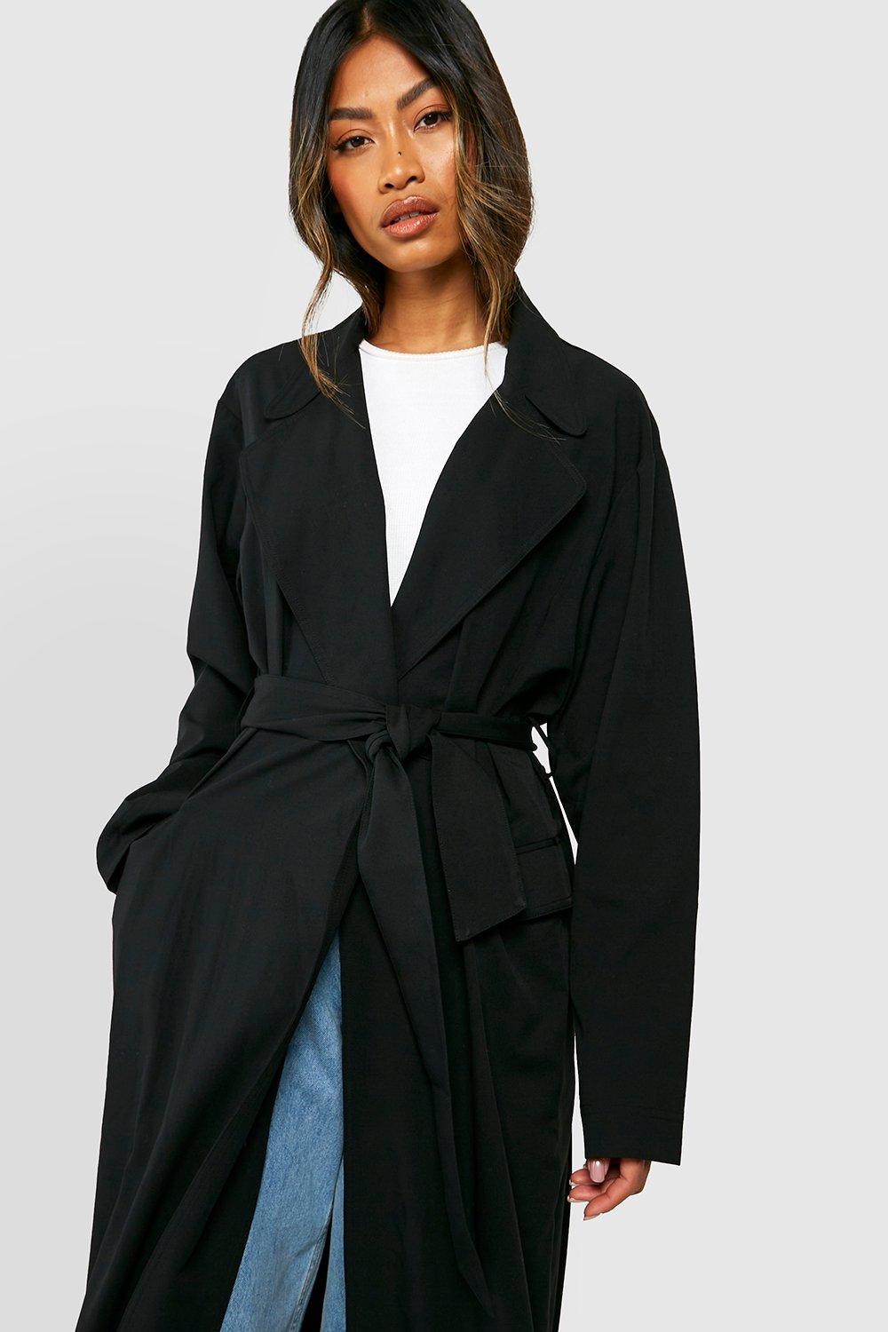 Black belted 2025 trench coat