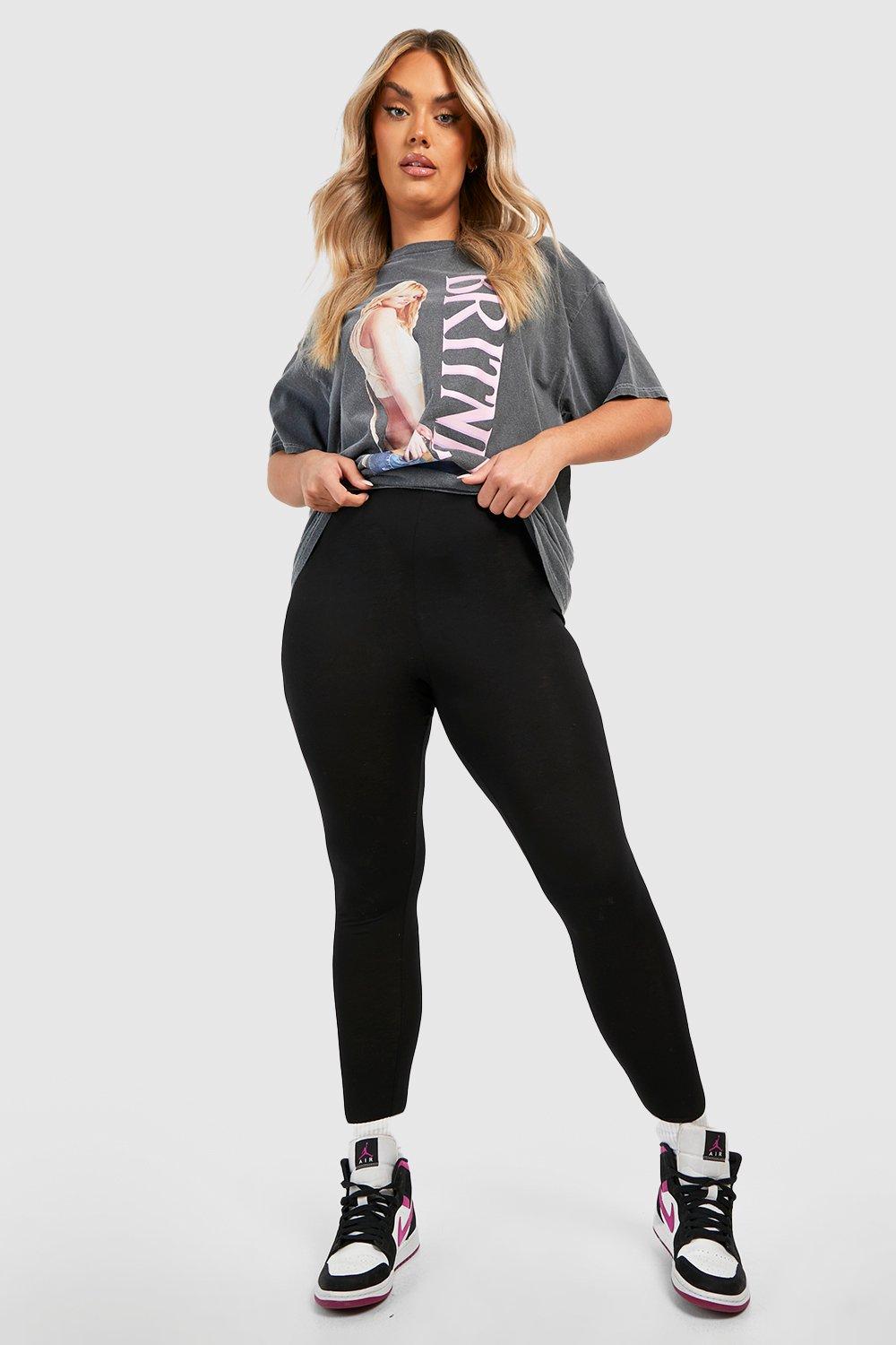 Plus 3 Pack High Waisted Black Jersey Knit Leggings