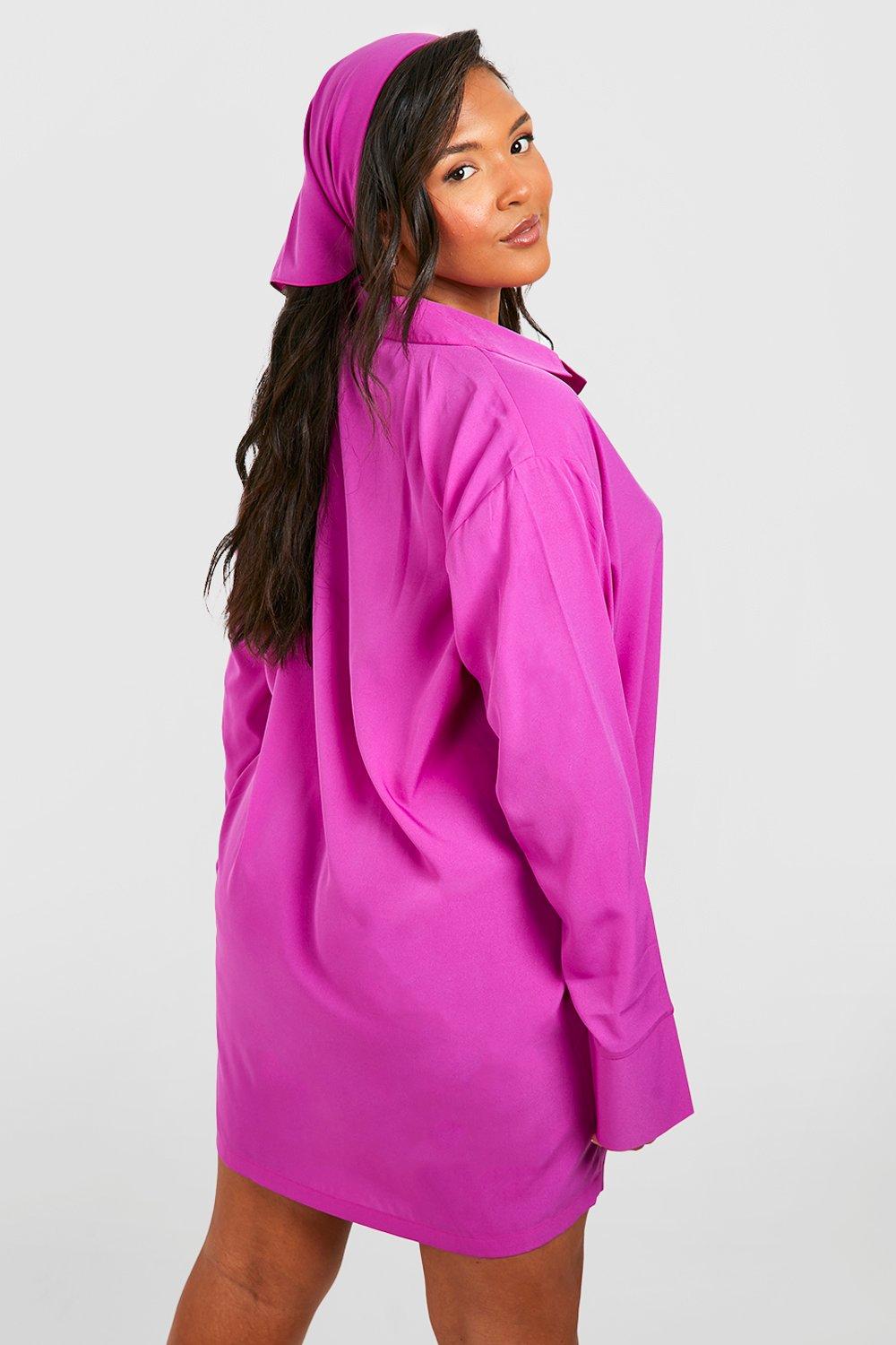 Grande taille Ensemble robe chemise et foulard boohoo FR