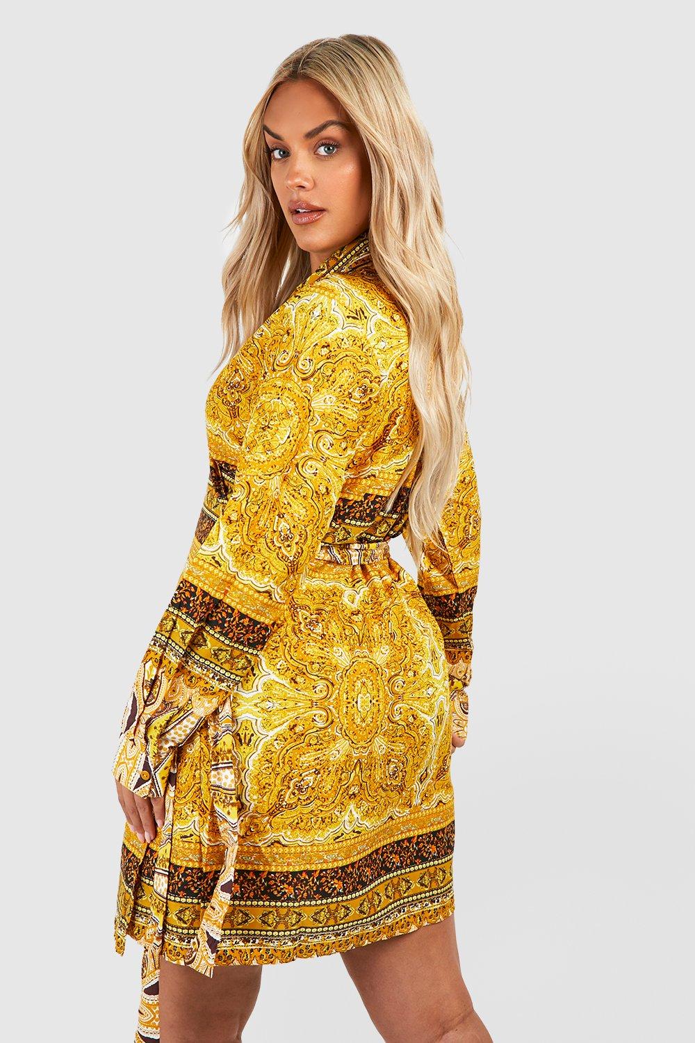 Boohoo scarf clearance print dress