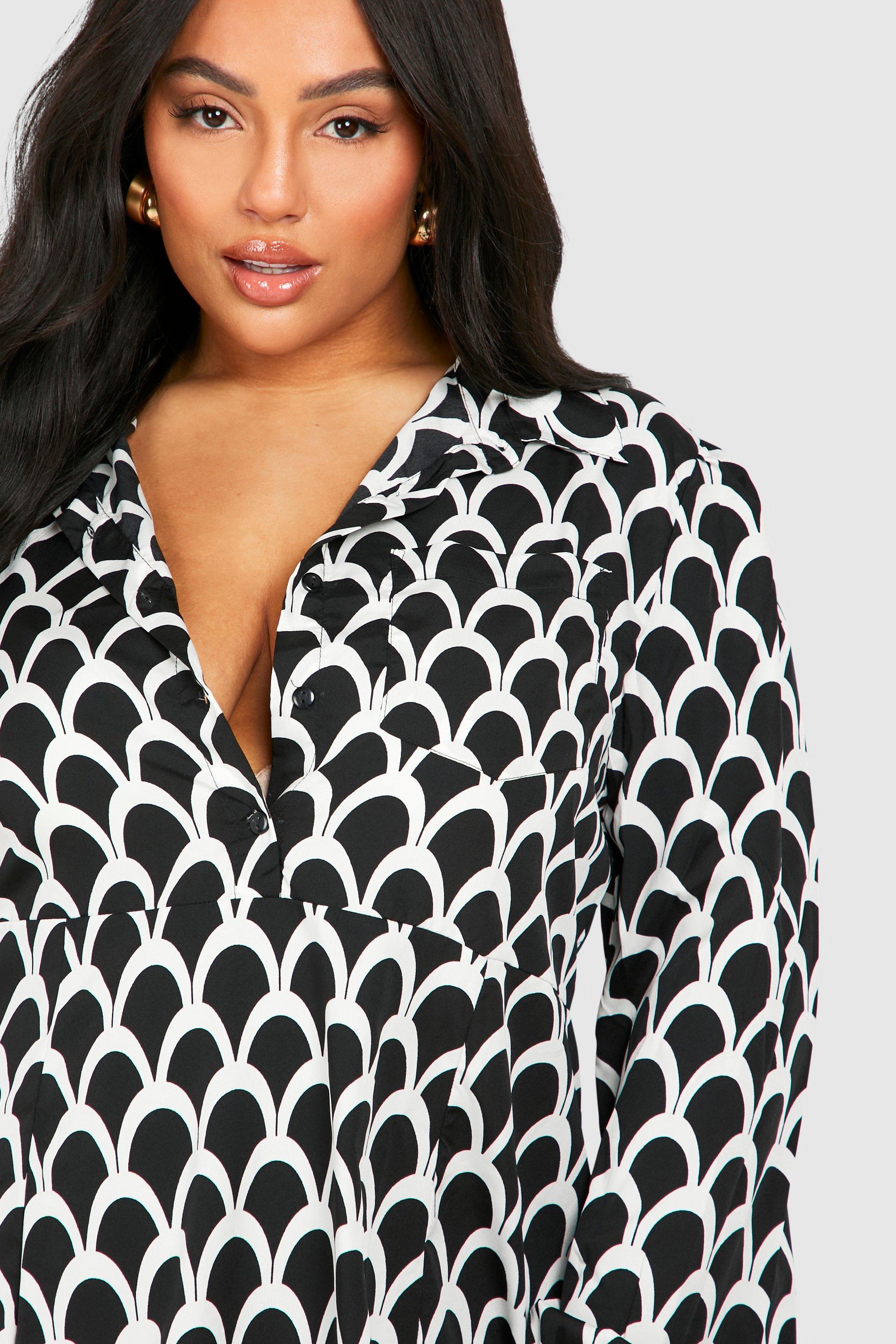 Boohoo geo store print shirt dress