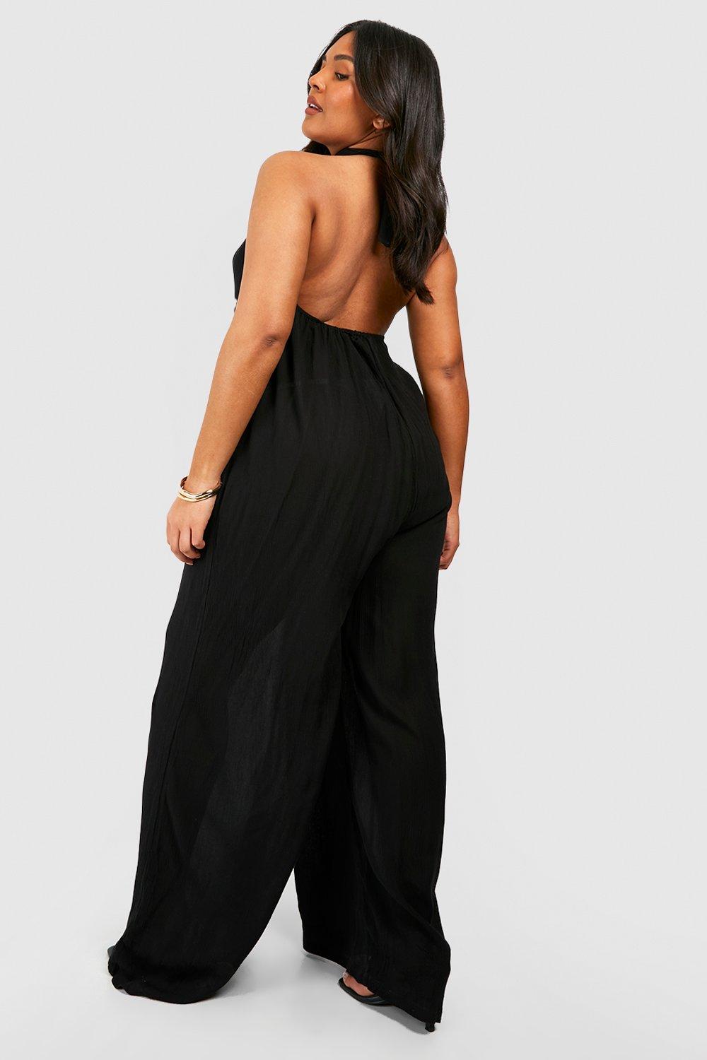 Halter wide 2024 leg jumpsuit