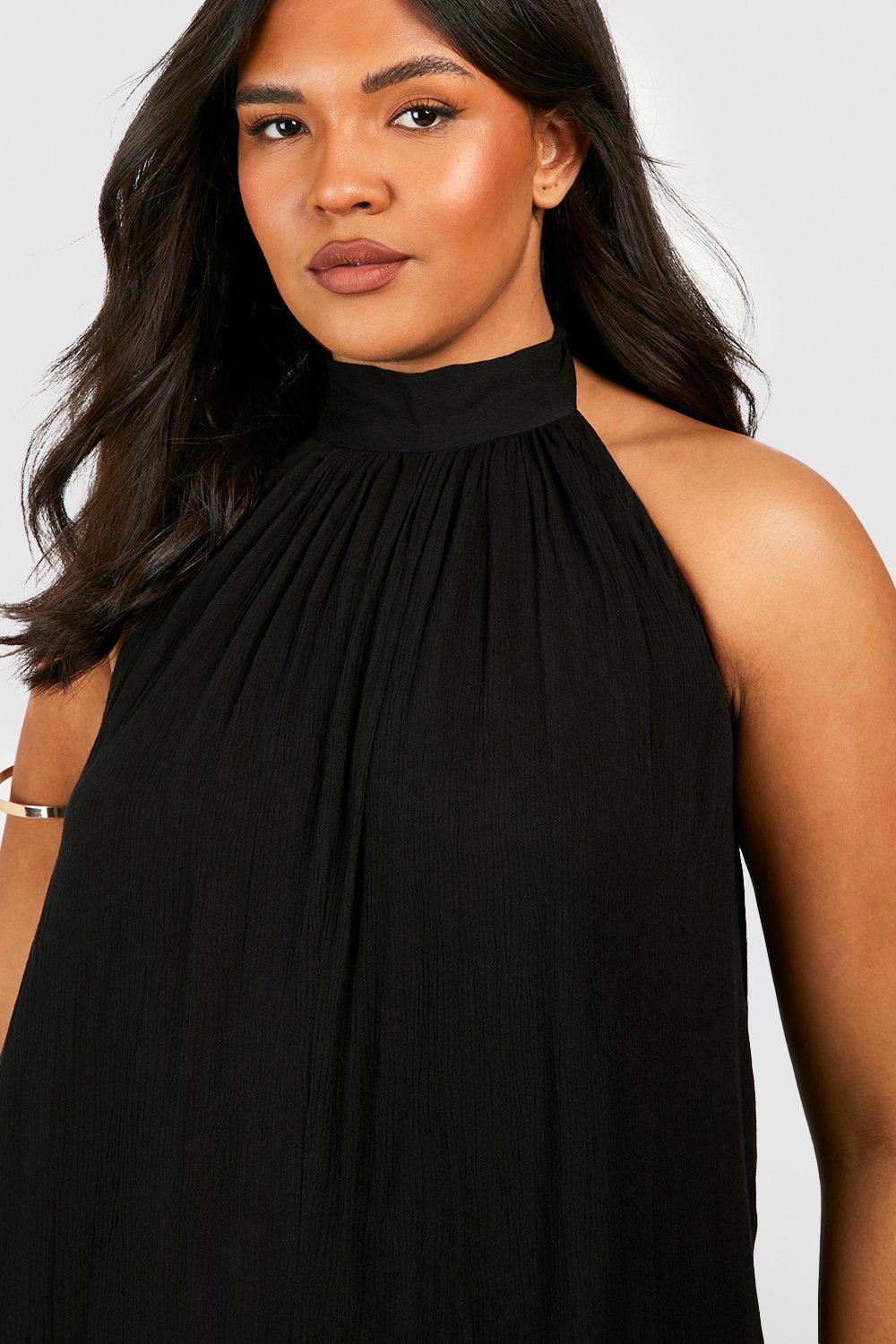 Black halter top clearance jumpsuit