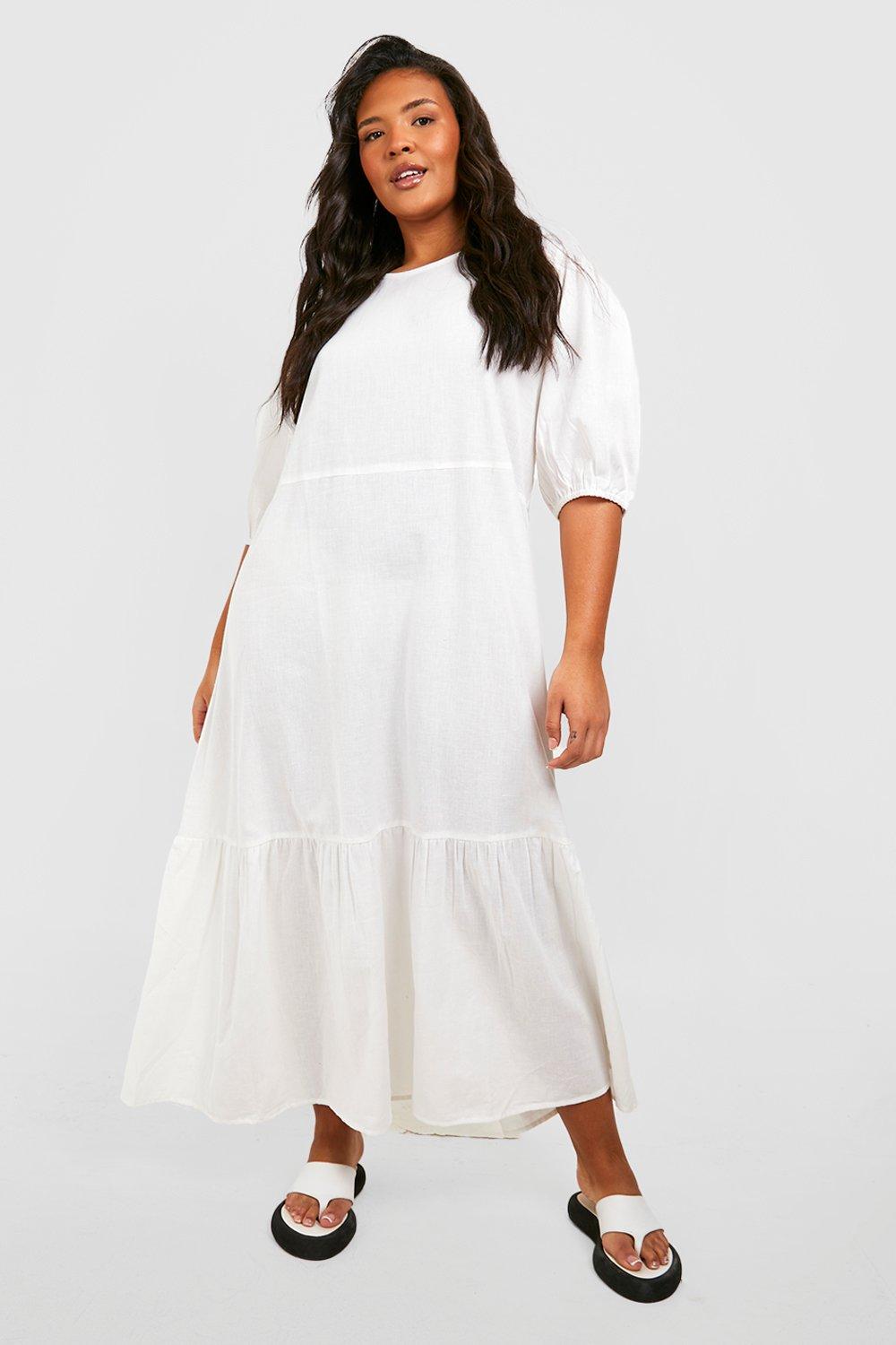 Boohoo curve white store dress