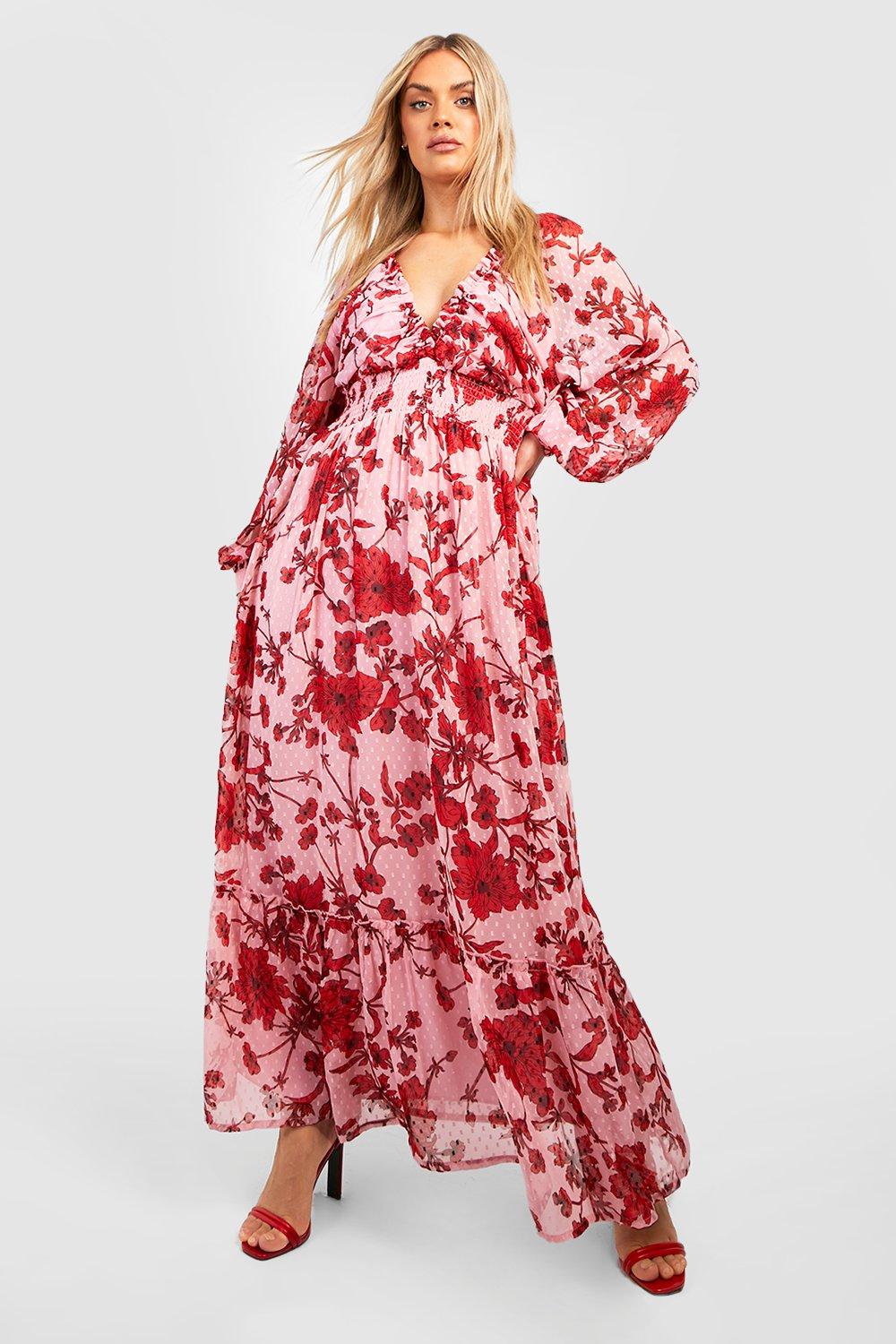 Boohoo plus size hot sale maxi dress