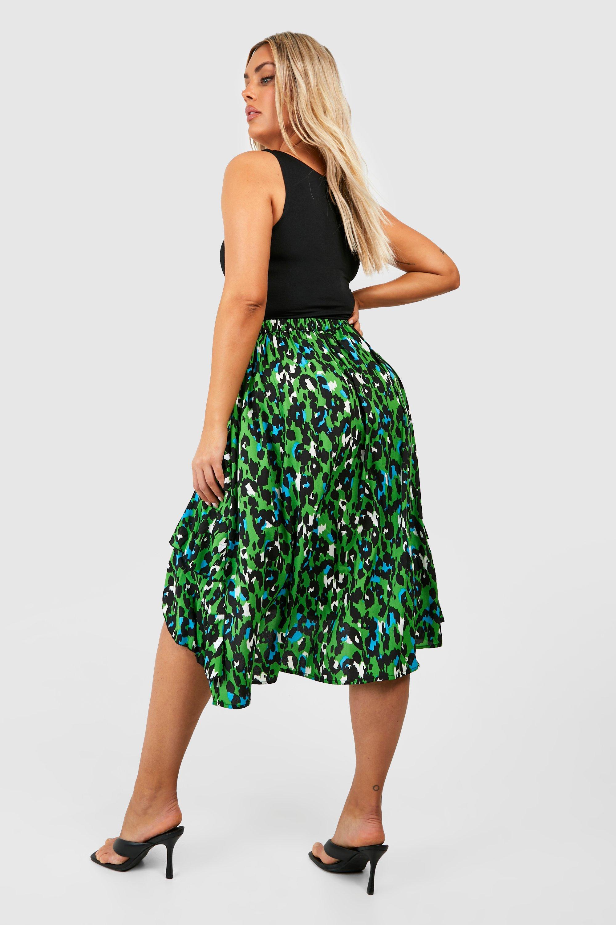 Leopard hotsell skirt ruffle