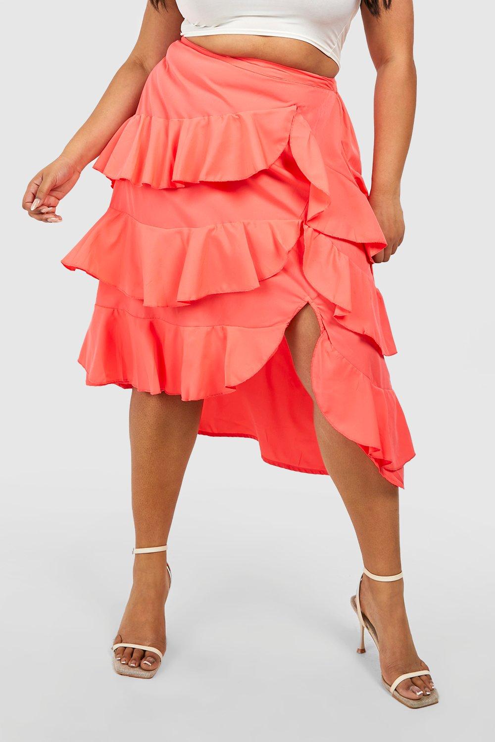 Ruffle skirt clearance boohoo