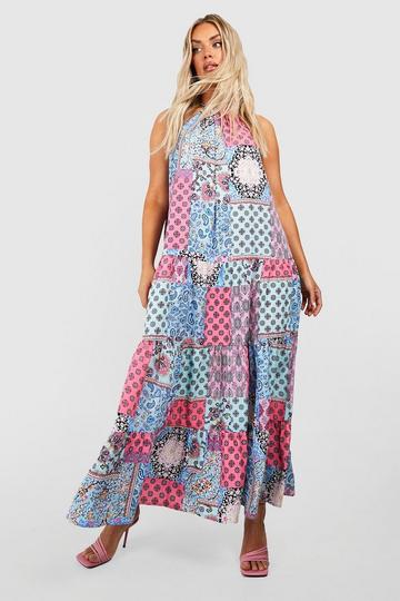 Blue Plus Paisley Swing Maxi Dress