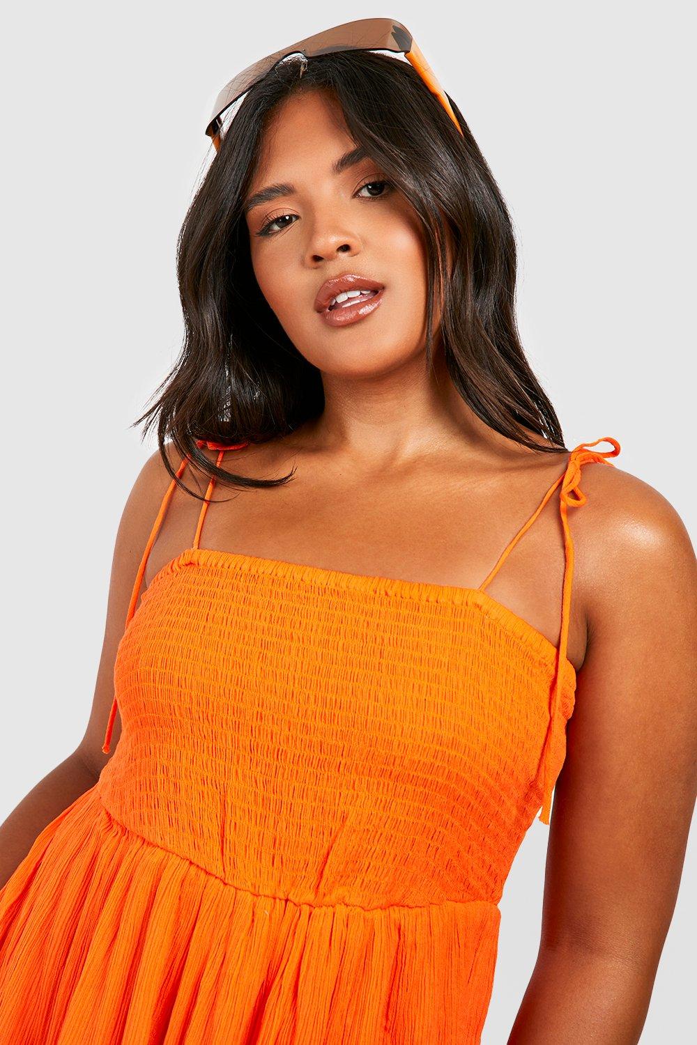 Boohoo on sale orange dress