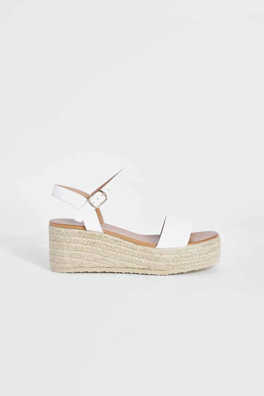 White Wide Fit Croc 2 Part Mid Height Wedge alternative image