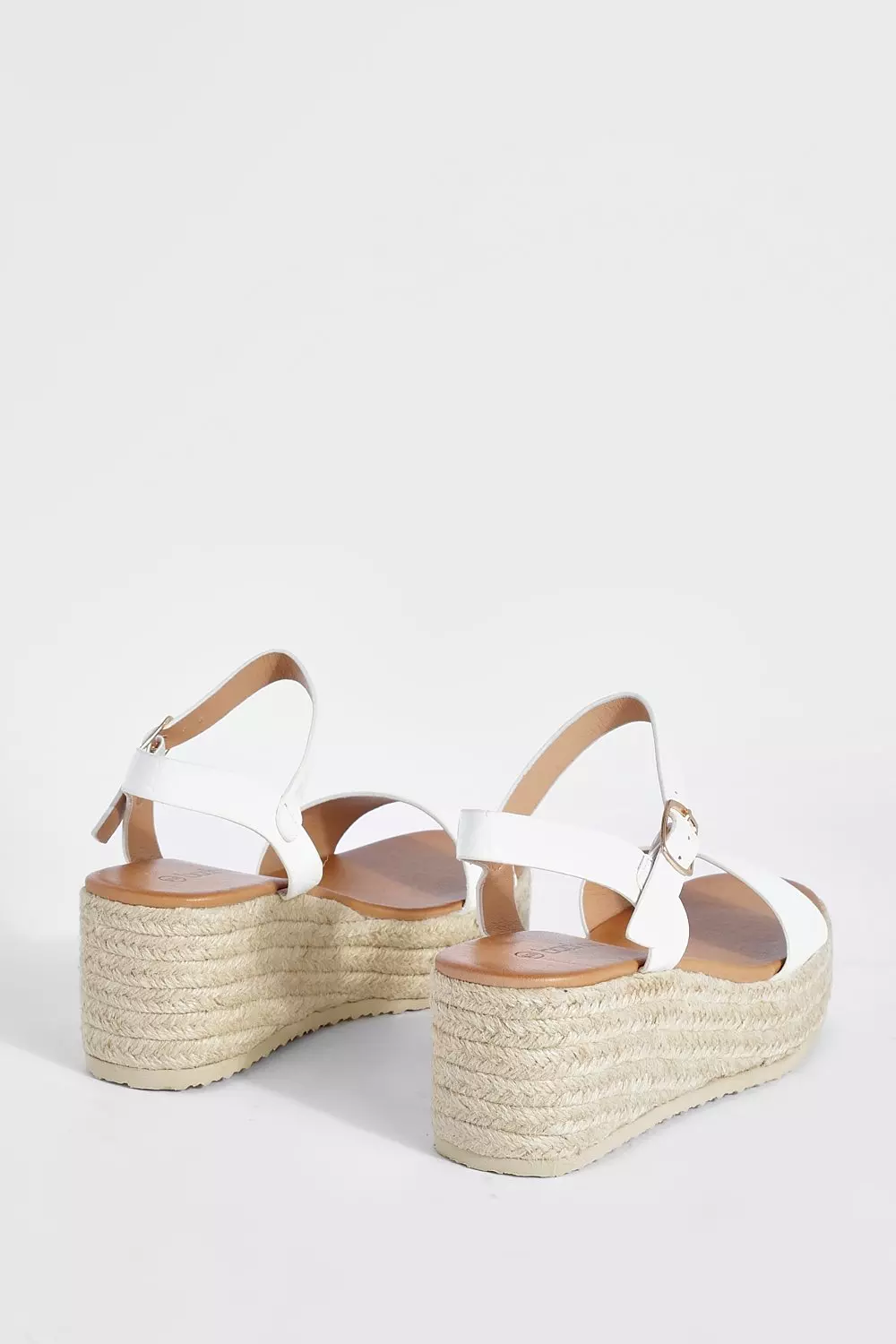 White Wide Fit Croc 2 Part Mid Height Wedge alternative image