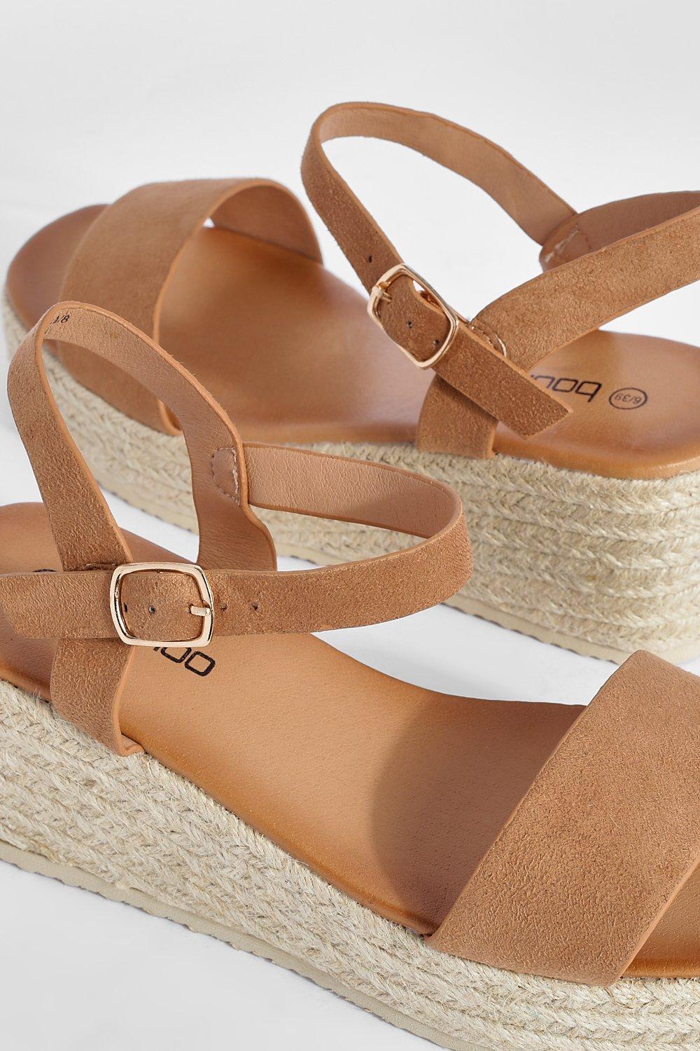Wide width tan wedges top