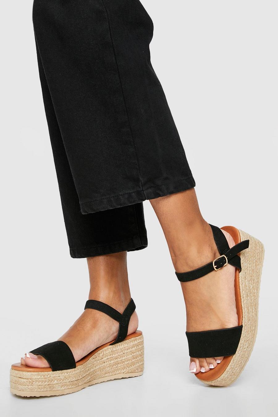 Black 2 Part Mid Height Wedge