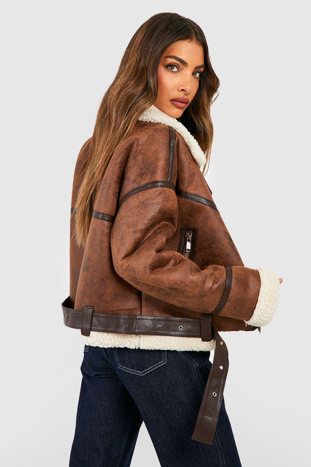 Aviator hot sale jacket boohoo