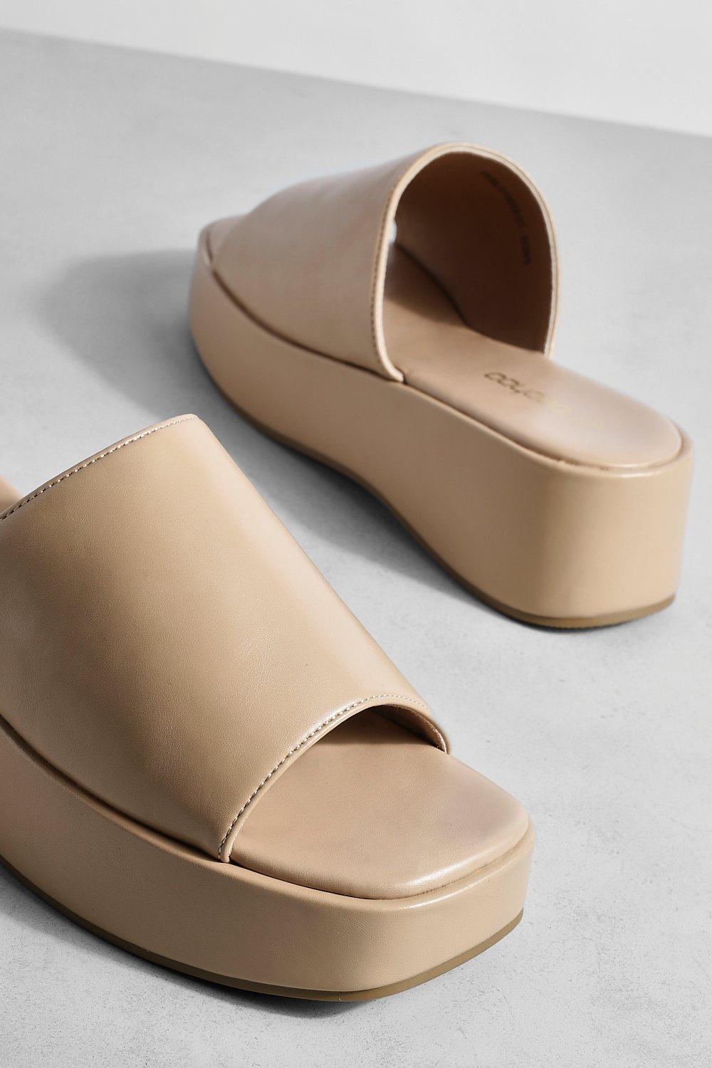 Beige flatform hot sale sandals