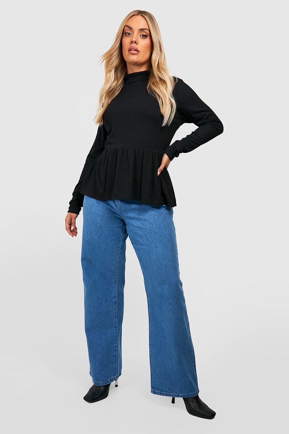 Turtleneck peplum sale top