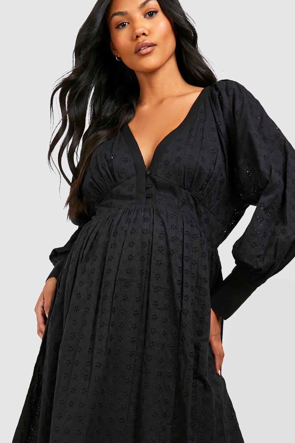 Eyelet shop maternity dress