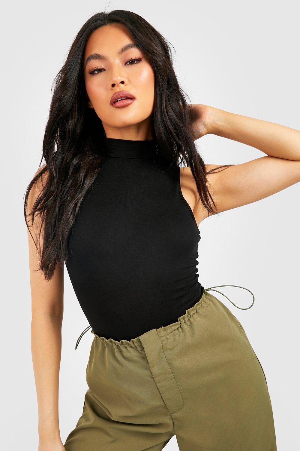 High neck jersey top store