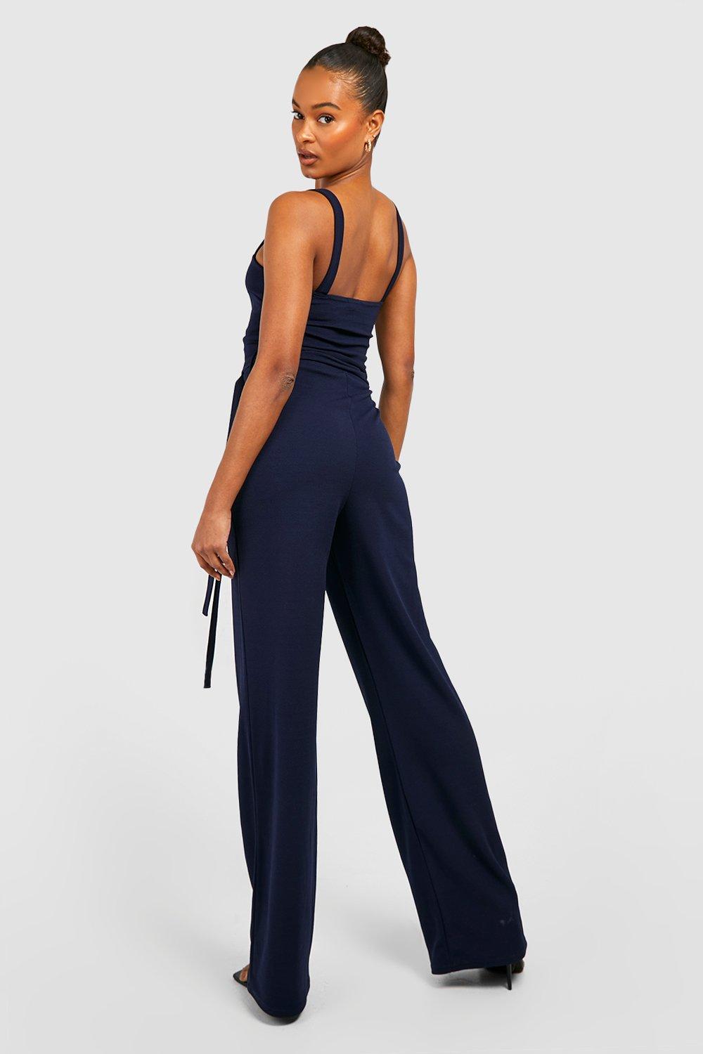 Square-Neck Wide-Leg Sleeveless Jumpsuit