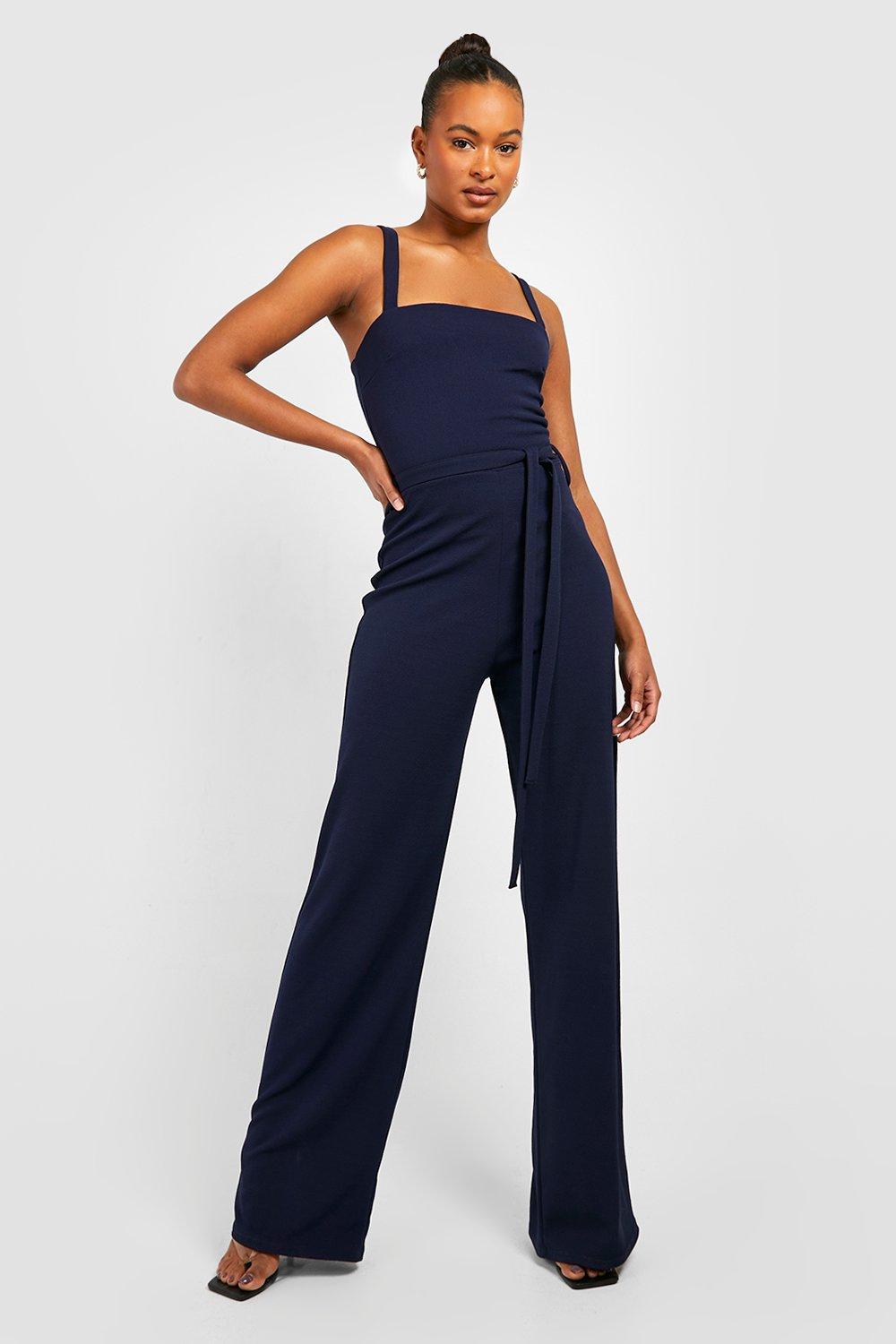 Square-Neck Wide-Leg Sleeveless Jumpsuit