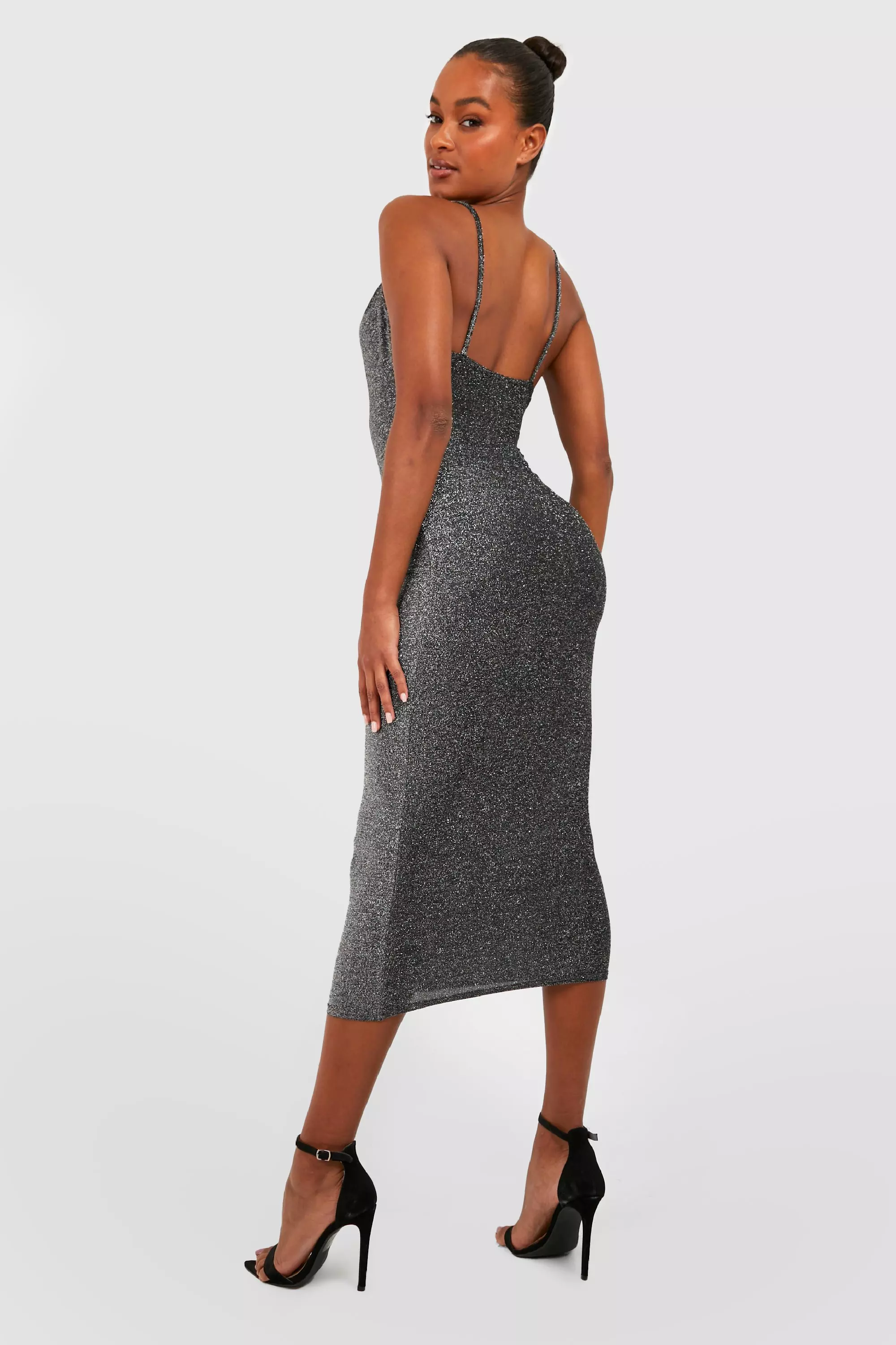 Glitter cowl hotsell neck dress