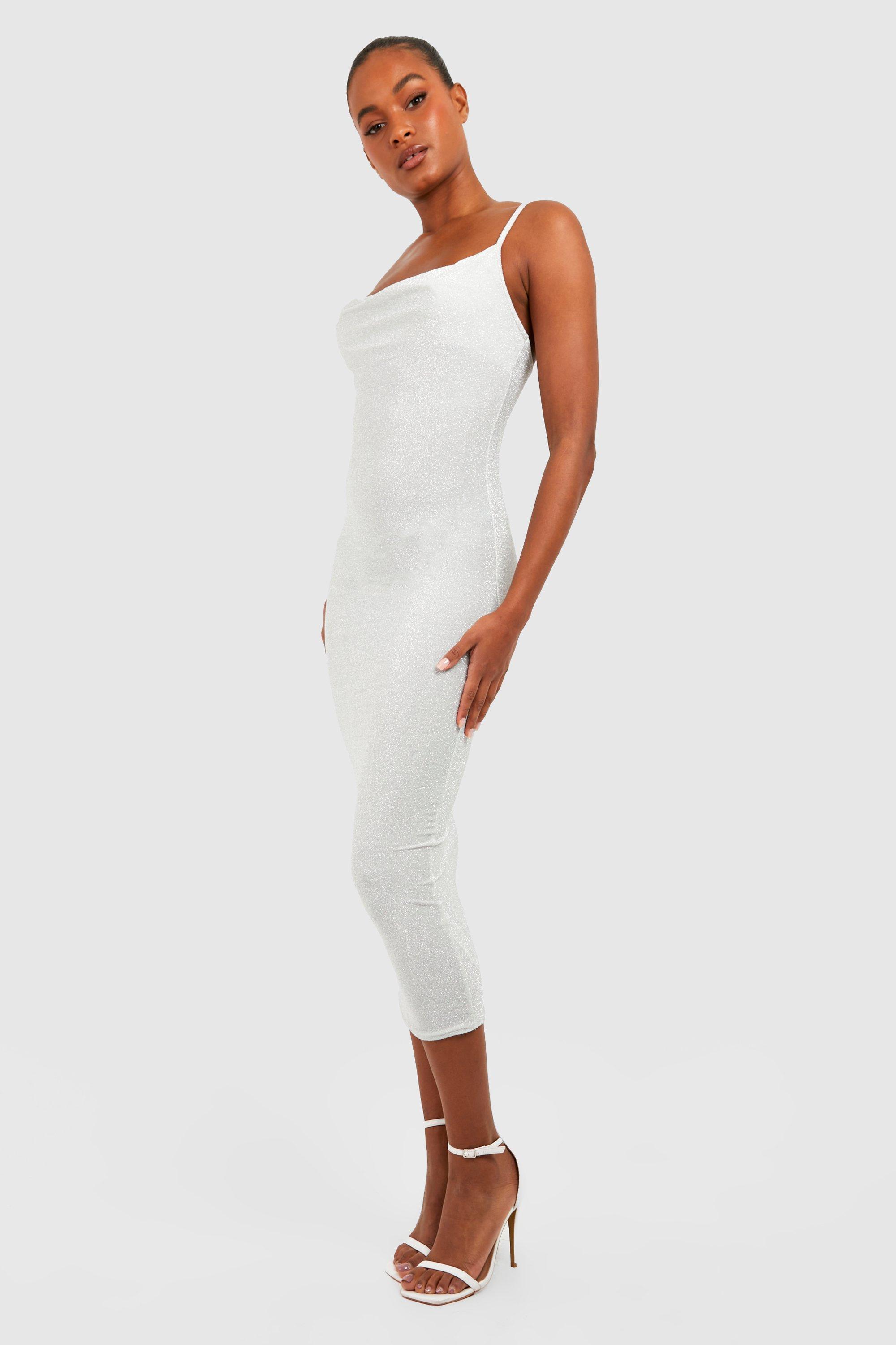 Silver bodycon outlet midi dress