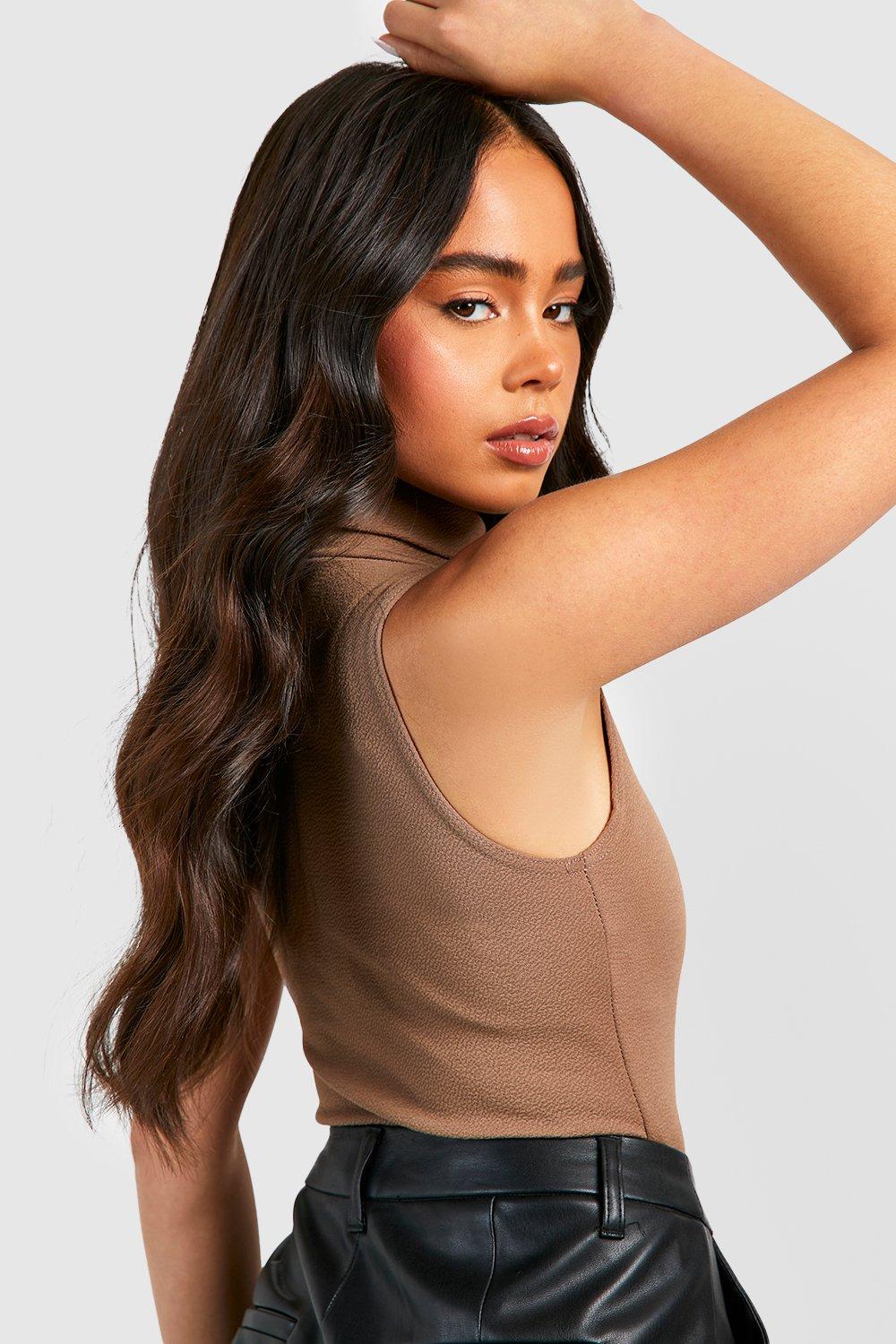 Sleeveless turtleneck bodysuit