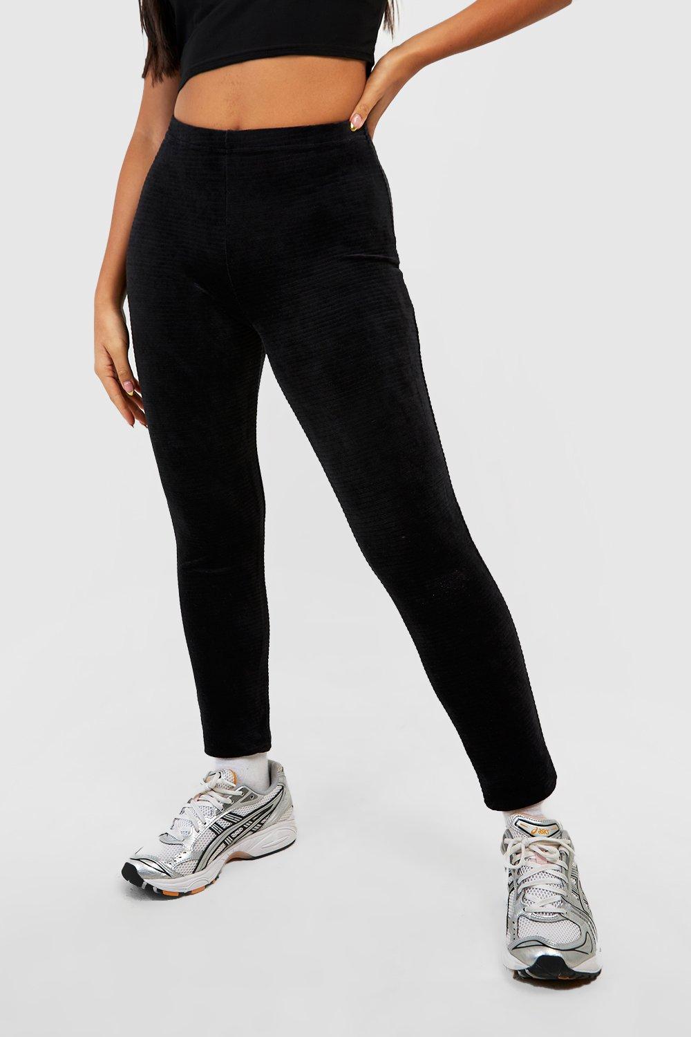 Petite black 2024 velvet leggings