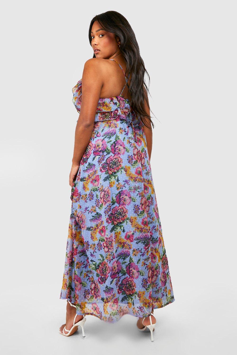 Floral print maxi sale dress plus size